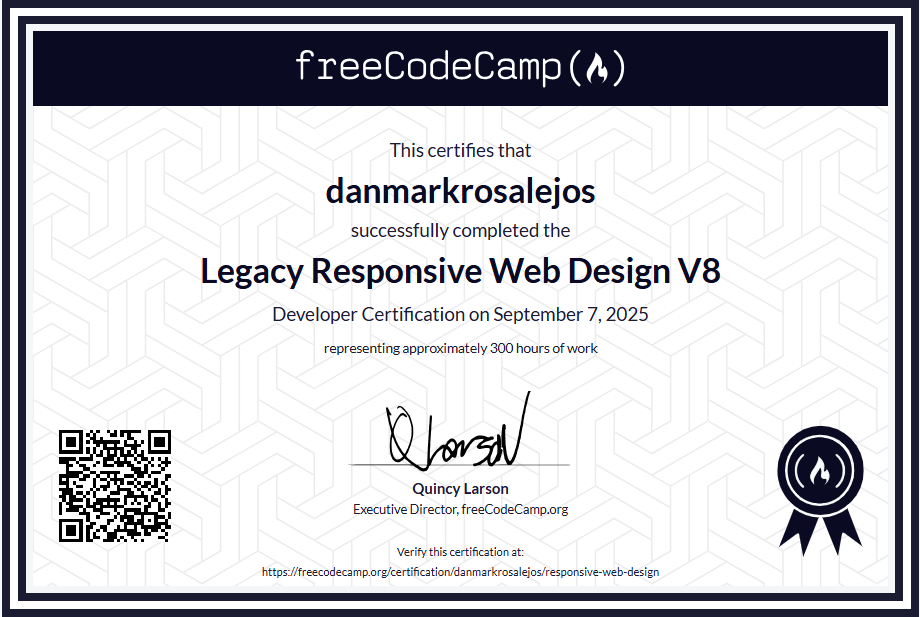 Freecodecamp Certificate